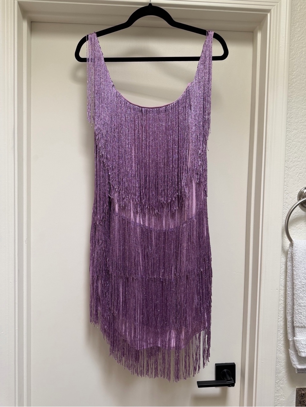 Fringe Dress in Lavender Purple